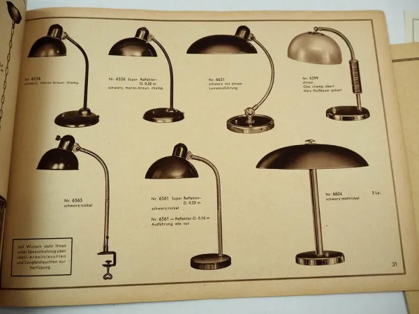 Katalog Lampen Leuchten Kaiser Langfeld Idell Bakelite 1945/50er Jahre