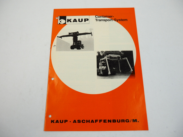 Kaup Anbaugeräte für Gabelstapler Container Transport Prospekt 1970/80er Jahre