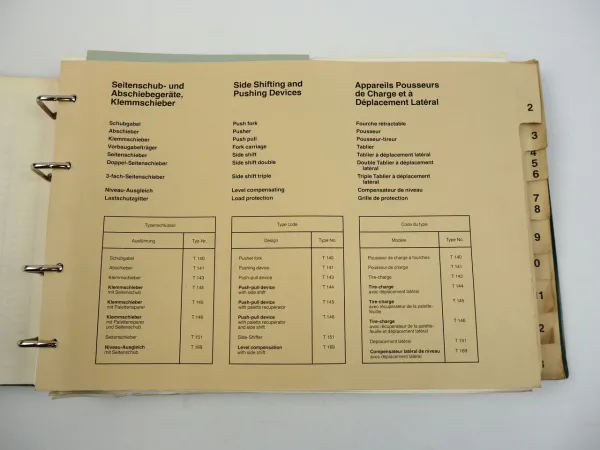 Kaup Anbaugeräte für Stapler Betriebsanleitung Ersatzteilliste ca. 1980