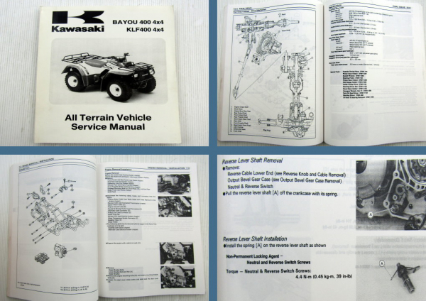Kawasaki BAYOU KLF 400 4x4 All Terrain Vehicle Quad Service Manual 1996