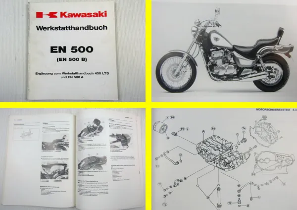 Kawasaki EN500 B Ergänzung zum Werkstatthandbuch 450LTD Reparaturhandbuch