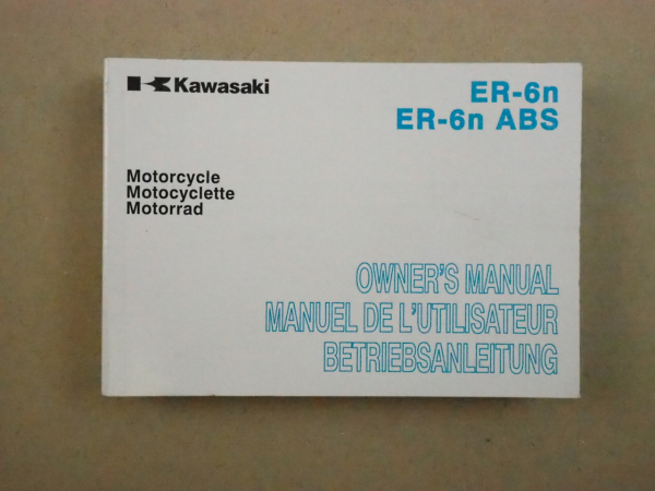 Kawasaki ER 6n ABS Betriebsanleitung Owners Manual 2011