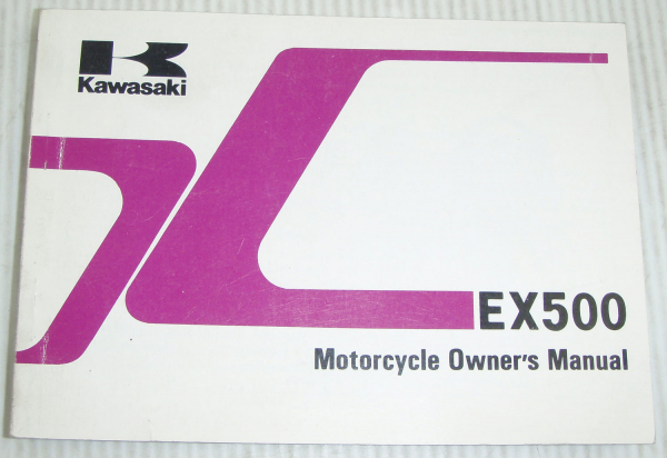 Kawasaki EX500 EX500-A4 Motorcycle Owners Manual 1989 Bedienungsanleitung engl.