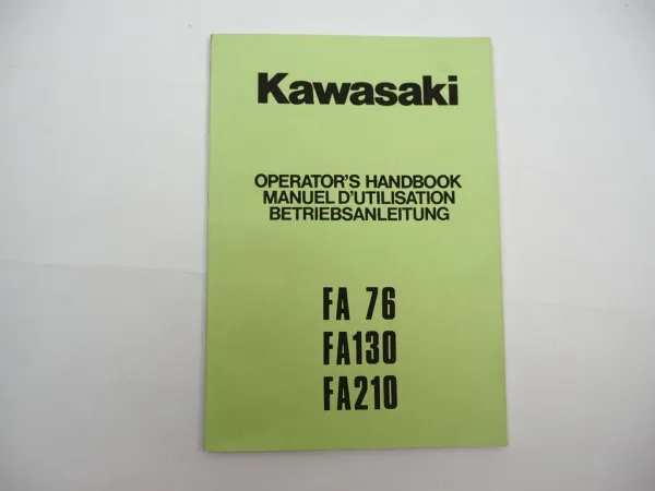 Kawasaki FA 76 130 210 Diesel Engine Motor Operation Manual Betriebsanleitung
