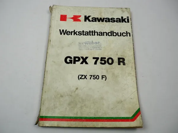 Kawasaki GPX 750 R ZX750F1 Werkstatthandbuch Reparaturanleitung 1986
