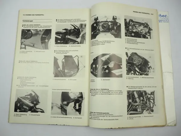 Kawasaki GPX600R ZX600 C1 Ninja Werkstatthandbuch Reparatur Ergänz. zu GPZ600 R