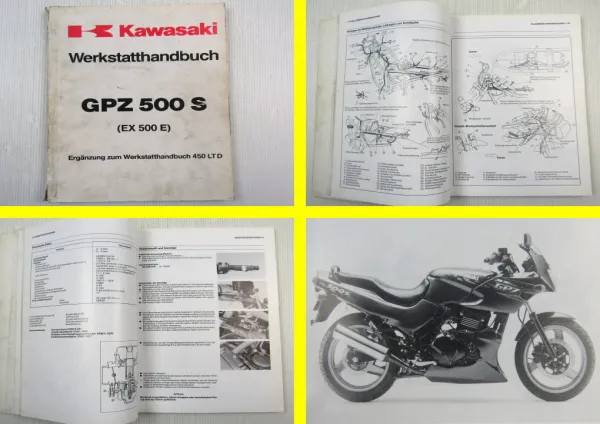 Kawasaki GPZ 500S EX500 E1 D1 Ninja Werkstatthandbuch Reparaturhandbuch Ergänzung