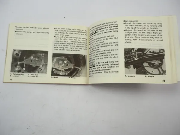 Kawasaki GPZ 550 ZX550 A1 Owners Manual 1983 Maintenance Adjustment