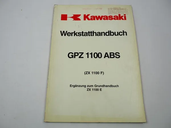Kawasaki GPZ1100 ABS ZX1100F Ergänzung Reparaturanleitung 1996 Werkstatthandbuch