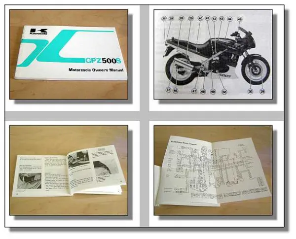 Kawasaki GPZ500S Motorcycle Owner´s Manual 90iger Jahre