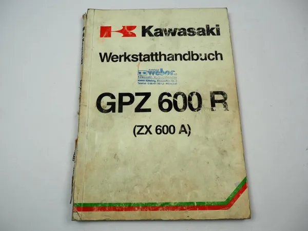 Kawasaki GPZ600R ZX 600 500 A1 Werkstatthandbuch 1985 Reparaturanleitung