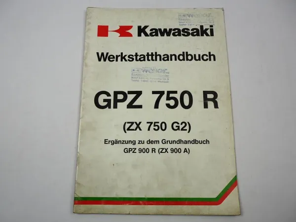 Kawasaki GPZ750R ZX750 G2 Werkstatthandbuch Ergänzung 1985 Reparaturanleitung