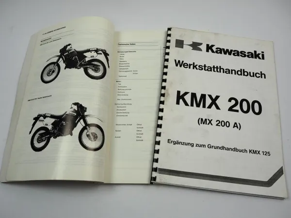 Kawasaki KMX 125 A1 B1 ab 1986 Werkstatthandbuch Reparaturanleitung KMX 200 A2