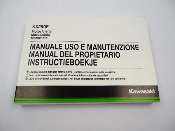 Kawasaki KX 250 F Instructieboekje Manual del Propietario Manuale Uso E Manutenzione