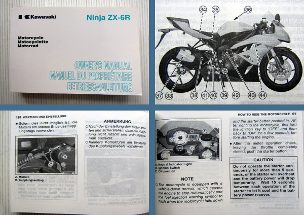 Kawasaki Ninja ZX-6R ZX600R9 Motorrad Betriebsanleitung Owners Manual 2008