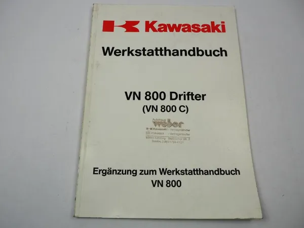 Kawasaki VN800 Drifter VN 800 C1 Werkstatthandbuch Ergän Reparaturanleitung 1999