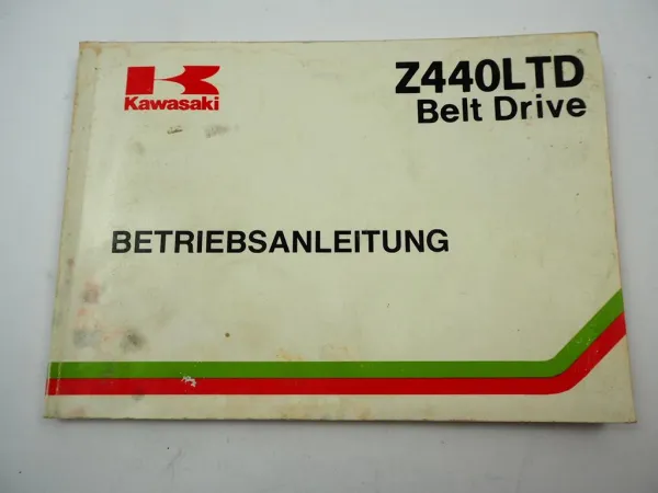 Kawasaki Z 440 LTD belt drive Z440 D6 Betriebsanleitung Wartung Schaltplan Bedienung