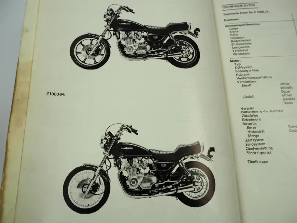 Kawasaki Z1000 J1 K1 Z1100 B Werkstatthandbuch Reparaturanleitung 1981