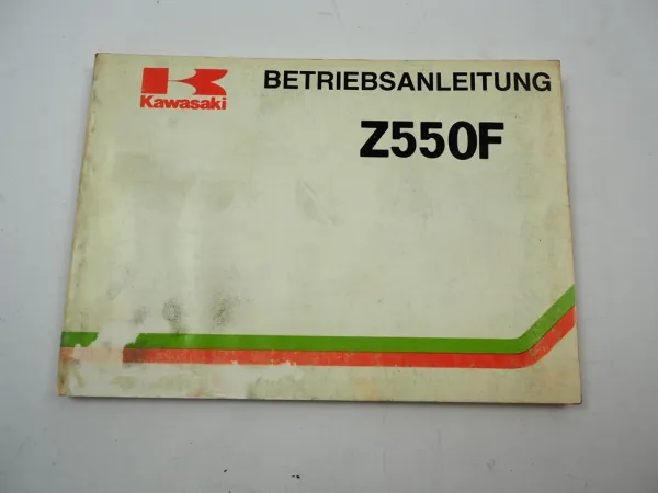 Kawasaki Z550F ZR550 A1 Betriebsanleitung 1982 Bedienung Wartung Schaltplan