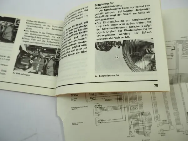 Kawasaki Z750 belt drive K1 Betriebsanleitung 1982 Bedienung Schaltplan Wartung