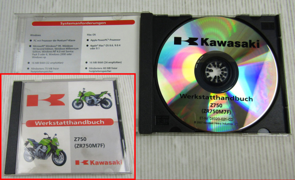 Kawasaki Z750 ZR750M7F Werkstatthandbuch Reparaturhandbuch CD