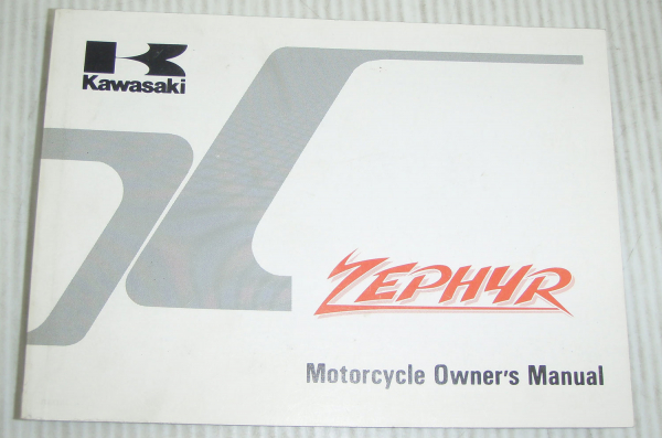 Kawasaki Zephyr ZR550-B1 Motorcycle Owners Manual 1990 Bedienungsanleitung engl.