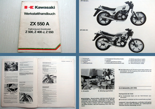 Kawasaki ZX550A ZR400B Werkstatthandbuch Ergänzung 1984er Modell