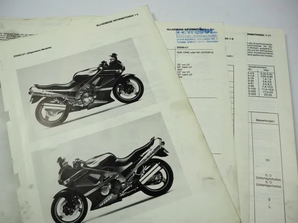 Kawasaki ZZ-R600 ZZR600 ZX600D1 500C1 Ninja Werkstatthandbuch Reparaturanleitung