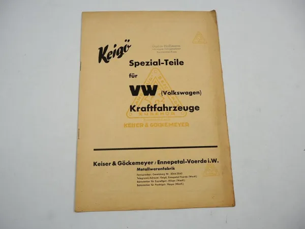 Keigö Spezial Teile Katalog VW Käfer Typ 11 Bus T1 Keiser & Göckemeyer 1950er