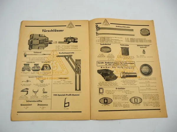 Keigö Spezial Teile Katalog VW Käfer Typ 11 Bus T1 Keiser & Göckemeyer 1950er