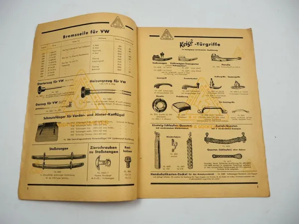 Keigö Spezial Teile Katalog VW Käfer Typ 11 Bus T1 Keiser & Göckemeyer 1950er