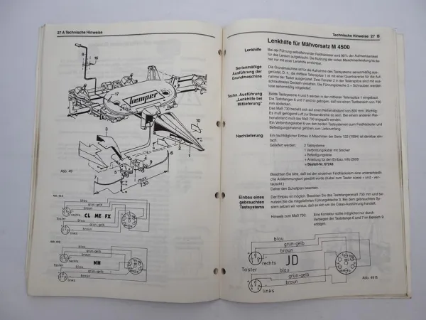 Kemper M4500 Champion Mähvorsatz Betriebsanleitung 1990er Jahre