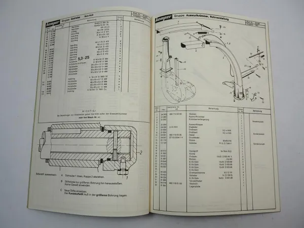Kemper ME Mais Exakter Ersatzteilliste Ersatzteilkatalog 1976
