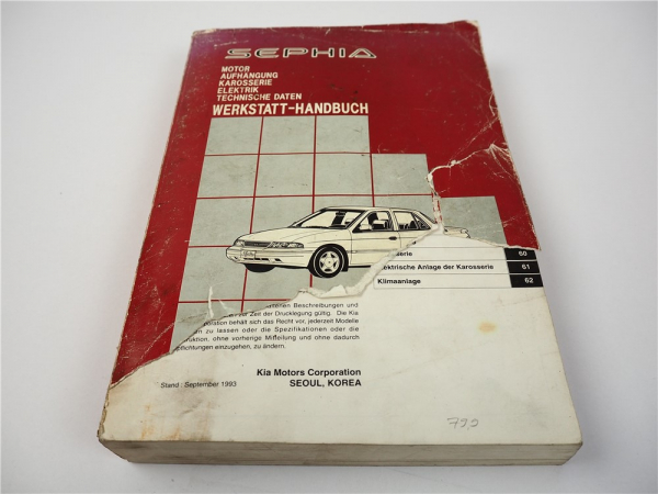 KIA Sephia Werkstatthandbuch 1993 Reparaturanleitung