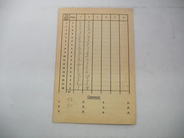 Klappkarte Minigolf Sport ca. 1950 Haupt Spielregeln ASM Entwurf Geraudet