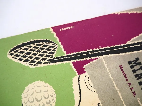 Klappkarte Minigolf Sport ca. 1950 Haupt Spielregeln ASM Entwurf Geraudet