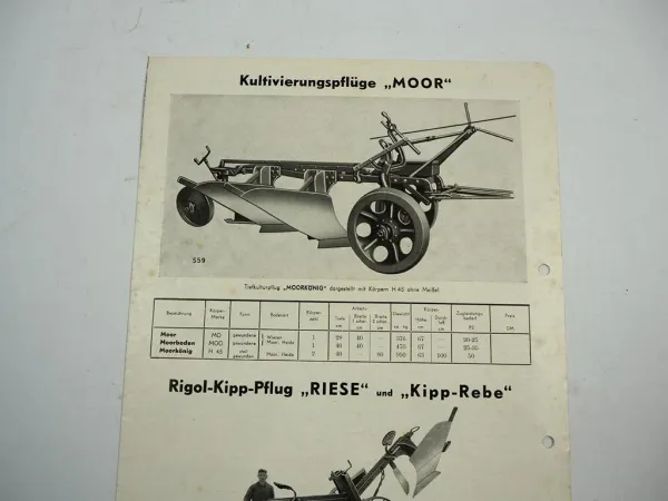 Klausing Rabber Pflug TK75 Stubbenknecht Raupenschlepper Waldmann Prospekt 1951
