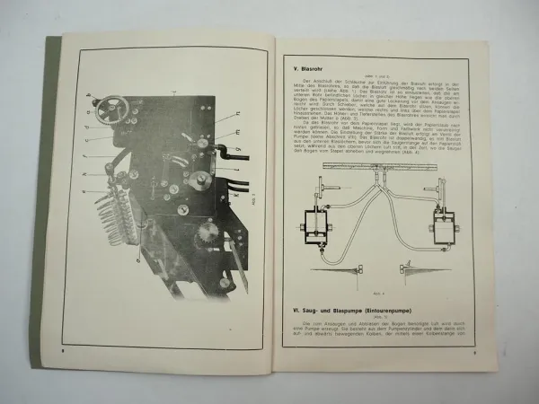 Kleim Ungerer Bogenzuführungsapparat Universal 100 Betriebsanleitung Druckerei