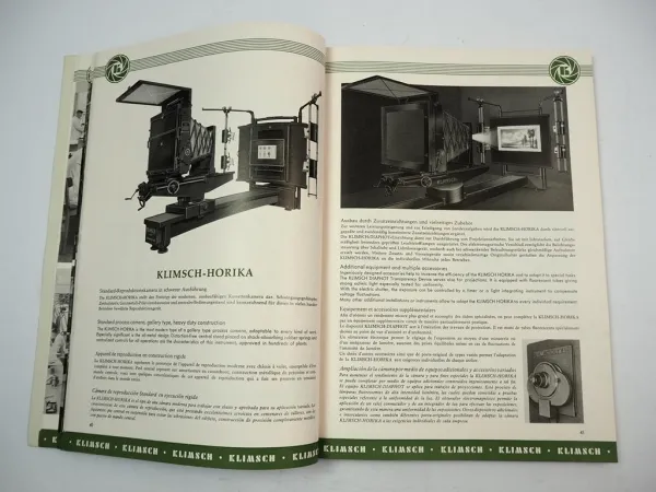 Klimsch Co. Frankfurt Fotozubehör Kamera Repro Geräte Katalog 1950/60er Jahre
