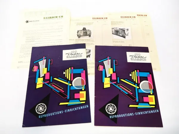 Klimsch Frankfurt Fotozubehör Kamera Repro Geräte 2x Katalog + Angebot 1958