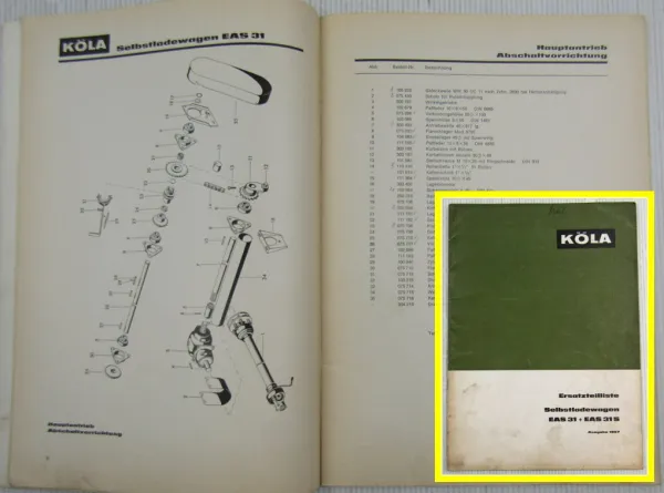 Köla EAS31 EAS31S Selbstladewagen Ersatzteilliste Ersatzteilkatalog 1967