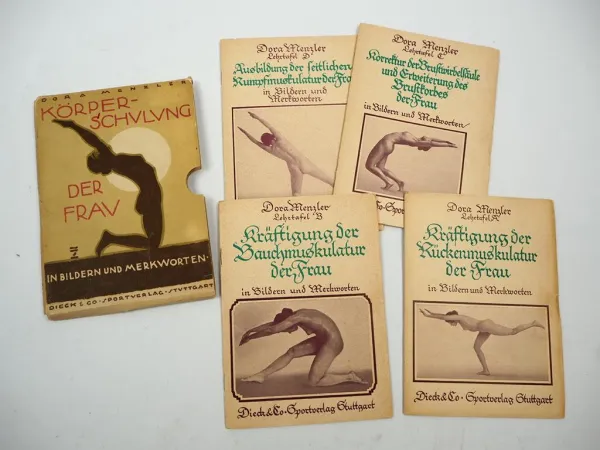 Körperschulung der Frau 1924 Dora Menzler Lehrtafeln Dieck Sportverlag Stuttgart