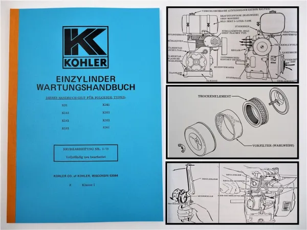 Kohler K91 141 161 181 241 301 321 341 Motor Werkstatthandbuch