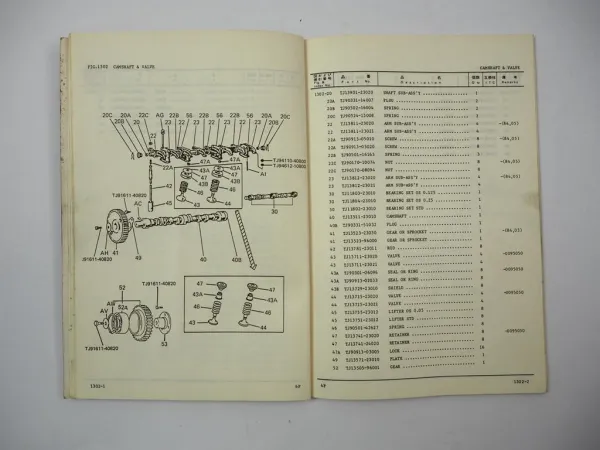 Komatsu 4P Gasoline Engine FG 10 14 15 18 L D -12 -14 Forklift Parts Book 1985