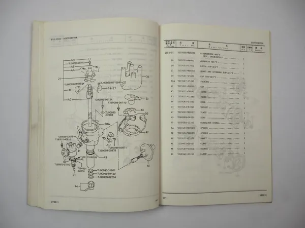 Komatsu 4P Gasoline Engine FG 10 14 15 18 N L D -15 Forklift Parts Book 1989