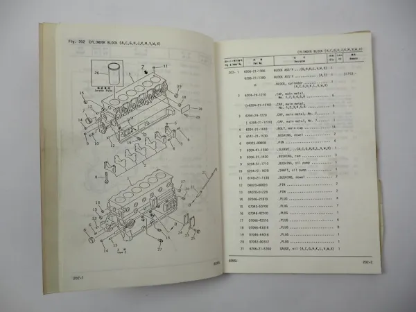 Komatsu 6D95L Diesel Engine FD 33 35 40 45 -4 50 60 70 -5 Forklift Parts Book 88