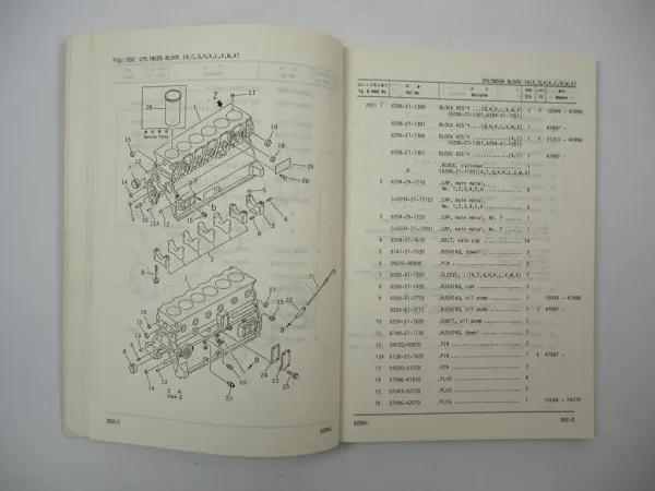 Komatsu 6D95L Diesel Engine FD 33 35 40 45 -4 50 60 70 -5 Forklift Parts Book 89