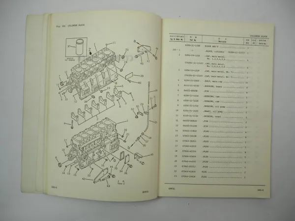 Komatsu 6D95L Diesel Engine FD 33 35 40 45 N Z H -4 Forklift Parts Book 1984