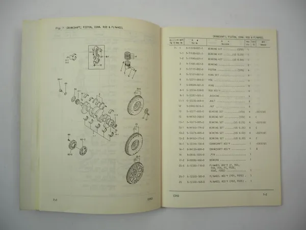 Komatsu C240 Diesel Engine FD 20 25 30 -8 15H 18H Forklift Parts Book 1985