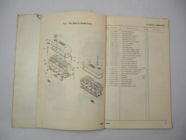 Komatsu C240 Diesel Engine for FD 20 25 -6 Forklift SD10 Loader Parts Book 1977